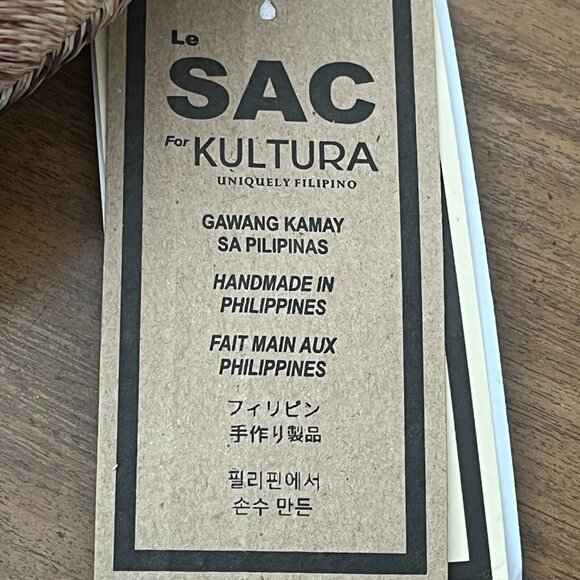 Le Sac For‎ Kultura Small Woven Natural Fibre Hard Case Purse Silver Chain Strap - Picture 8 of 13